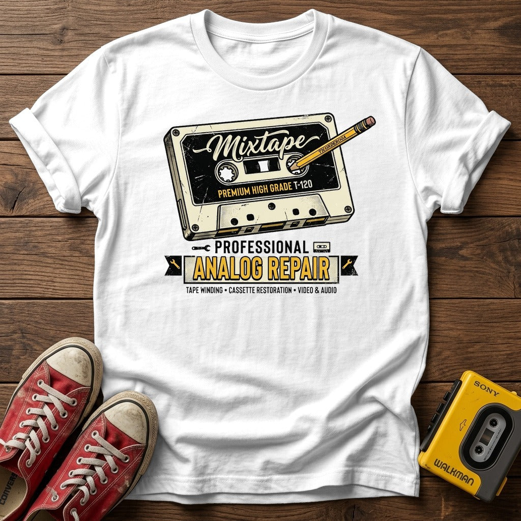 Mixtape Cassette 'Professional Analog Repair' T-Shirt