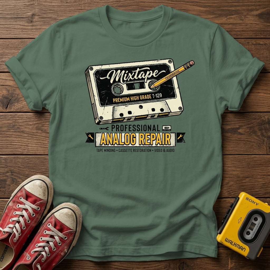 Mixtape Cassette 'Professional Analog Repair' T-Shirt