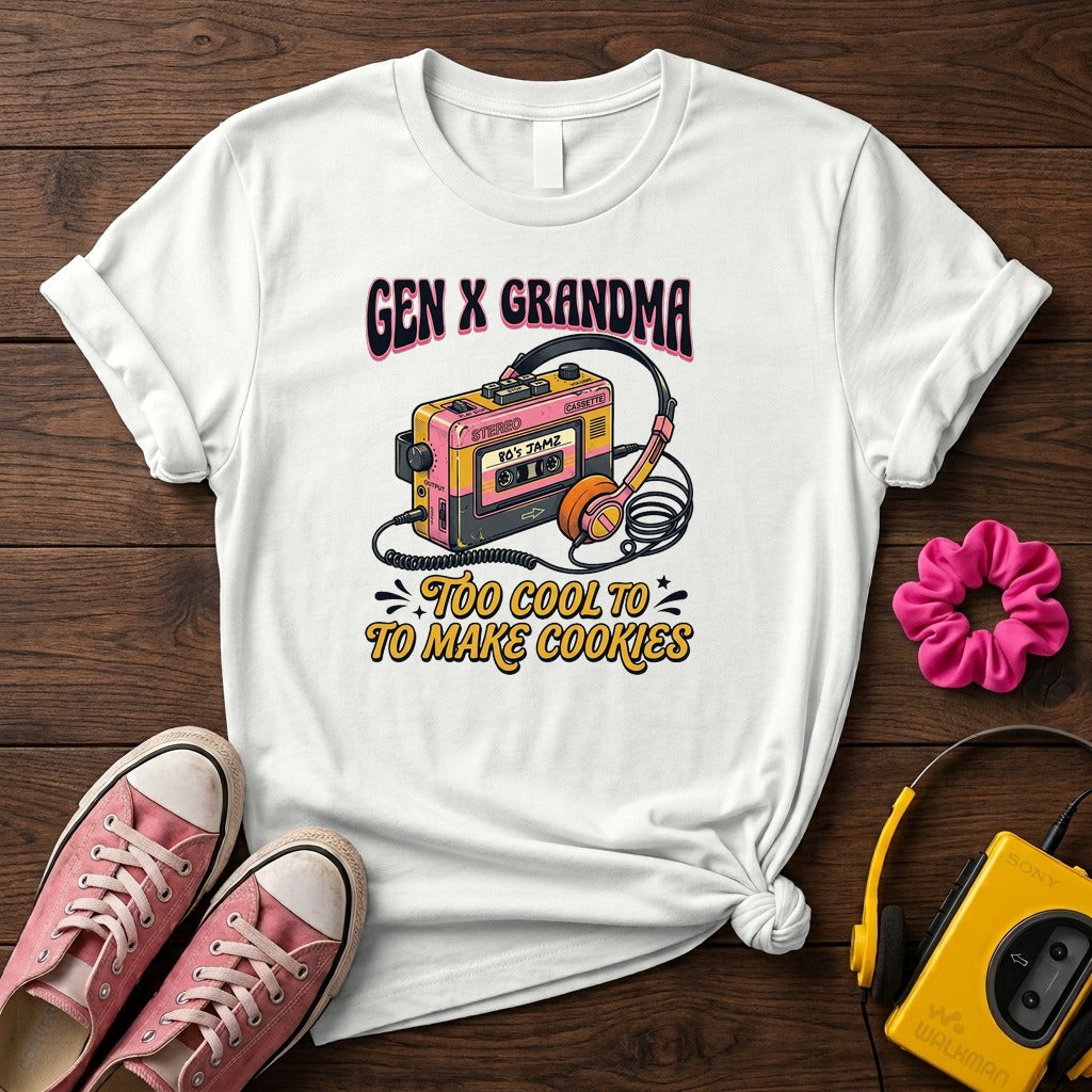 "Too Cool to Make Cookies" Retro Boombox Women's T- Shirt