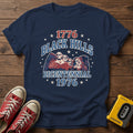 Black Hills Bicentennial T-Shirt — Navy wood flat-lay