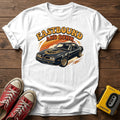 Eastbound and Down Classic Muscle Car T-Shirt — White wood flat-lay