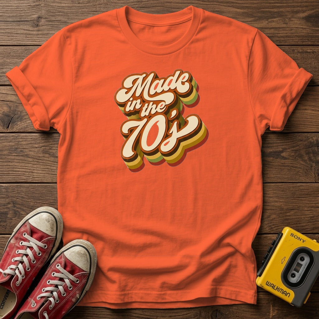 Orange wood flat-lay