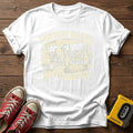 Varsity Island Vintage Beach T-Shirt — White wood flat-lay