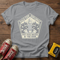 Vintage Surf Badge T-Shirt — Sport Grey wood flat-lay